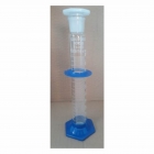 PROVETA GRADUADA COM BASE HEXAGONAL DE POLI E TAMPA