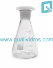FRASCO ERLENMEYER DE VIDRO GRADUADO COM TAMPA 