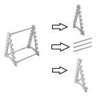 SUPORTE HORIZONTAL PARA 12 PIPETAS EM POLIPROPILENO BRANCO