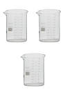 KIT 3 COPO BECKER FORMA BAIXA DE VIDRO GRADUADO, GRIFFIN, CAP. 2000ML