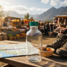 FRASCO DE VIDRO, COR INCOLOR, COM TAMPA DE ROSCA VERDE DE TEFLON CAP. 100ML