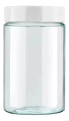 Pote 1,1 Litros Recipiente Vidro Liso Invicta Preto/branc