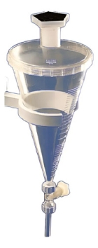 FUNIL DE SEPARACAO (DECANTACAO) EM TPX COM TAMPA 500ML