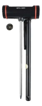 TERMOMETRO DIGITAL TIPO ESPETO COM HASTE DE AÇO INOX PRETO, ESCALA -50 A +150 C